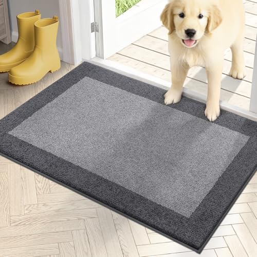 Dirt Trapping Indoor Door Mat, 20" x 32" Non-Slip Washable Entryway Rug