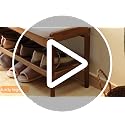 2-Tier Bamboo Shoe Bench with Padded Seat - Entryway Storage Organizer