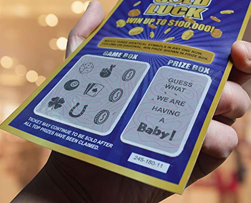 WINGKIND 6-Pack Gold Luck Pregnancy Announcement Fake Lottery Scratch Off Tickets