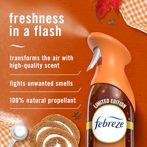Odor-Fighting Room Air Freshener Spray, Pumpkin Roll Scent, 8.1 oz, 3-Pack
