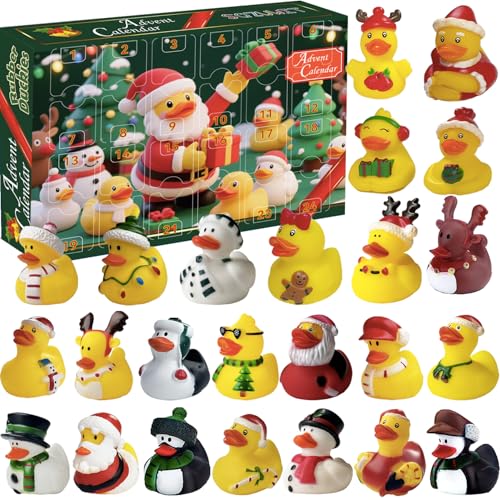 Rubber Duck Advent Calendar - 24 Day Christmas Countdown Toy Set for Kids