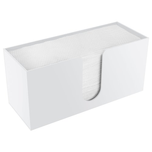 1Pack Paper Towel Holder Countertop, White Acrylic Napkin Dispenser, Multifold Paper Towel Dispenser for for Z-fold C-fold MultiFold Trifold-Bathroom Toilet Kitchen Restaurant(3mm Acrylic)