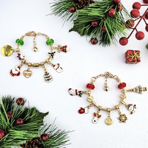 Christmas Advent Calendar Bracelets DIY Jewelry Kit with 22 Charms for 2026 Countdown