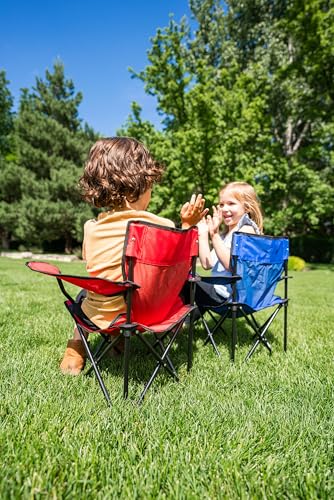 Kids Folding Chair - Portable Toddler Seat with Safety Lock, Sapphire Blue