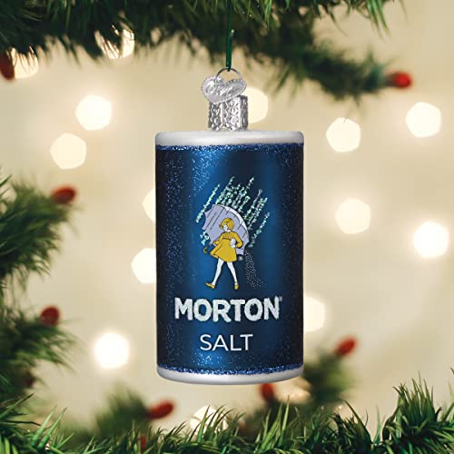 Old World Christmas Morton Salt Can Glass Ornament - Handcrafted Holiday Decoration