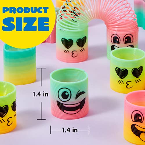 JOYIN 120 Pcs Spring Rainbow Party Favor, Mini Plastic Coil Spring Toy, Fidget Stress Coil Mini Springs Bulk Toys for Carnival Prize Birthday, Halloween Goodie Bag Stuffers