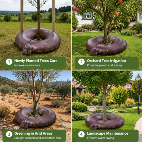 10 Gallon Slow Release Tree Watering Bag Ring for Deep Root Irrigation