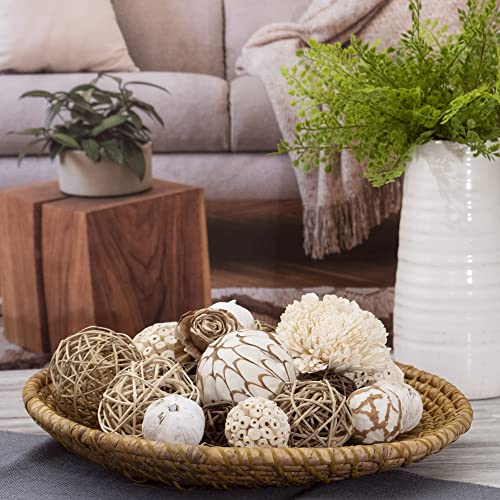 Large Decorative Balls & Orbs Set - Natural White Vase & Bowl Filler