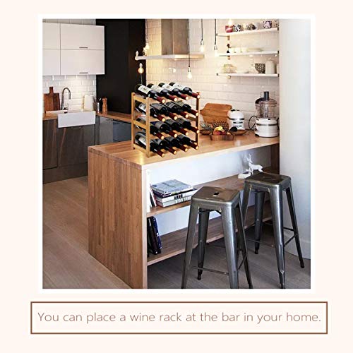 4-Tier Bamboo Wine Rack - Countertop 16-Bottle Storage Shelf