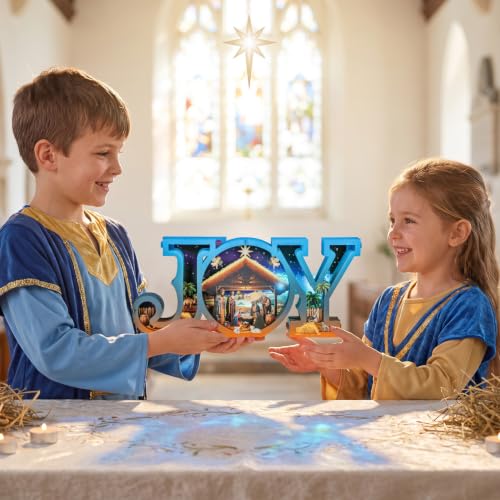 Pop Up Christmas Nativity Scene Greeting Card Set with Lights & Music 14x6