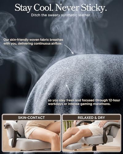 Big and Tall Ergonomic Gaming Chair with Footrest and Lumbar Support, Gray