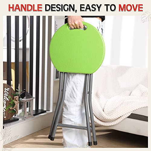 Set of 6 Portable Folding Stools, 18-Inch Stackable Chairs with Handle
