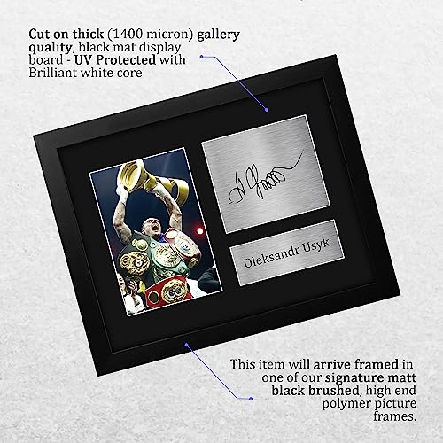 Framed Signed Oleksandr Usyk Boxing Autograph Photo - US Letter Size Gift