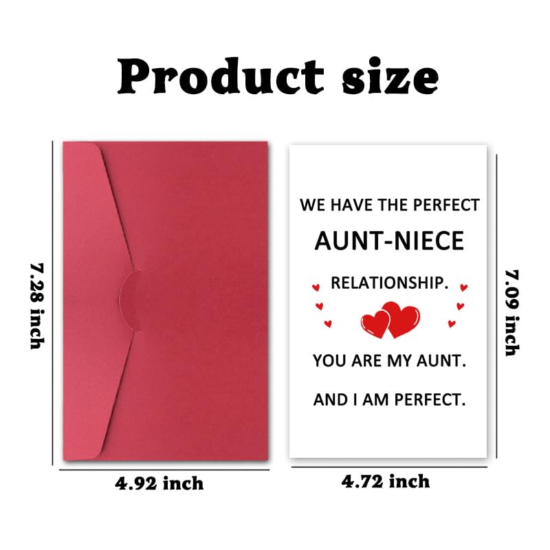 Aunt Birthday Card from Niece – Funny Christmas Card for Auntie, with Envelopes, Sdopbinbin