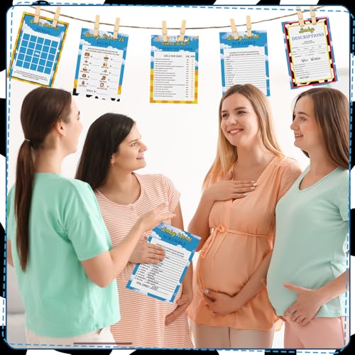 Yinder Boy Baby Shower Games Set - 145 Pieces with Cards & Pencils