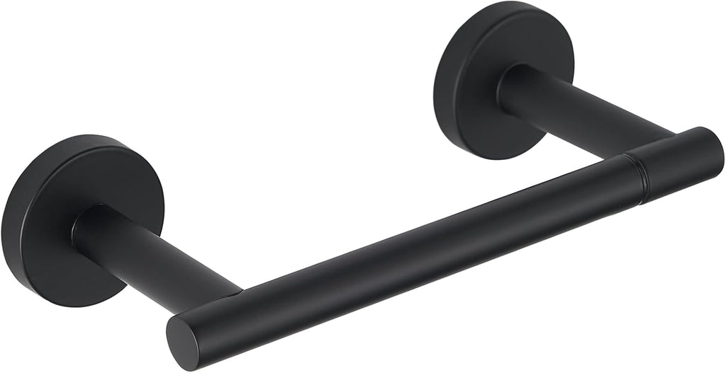 Skiennix Toilet Paper Holder - Double Post Pivoting Design, Rustproof Stainless Steel, Wall Mount, Black