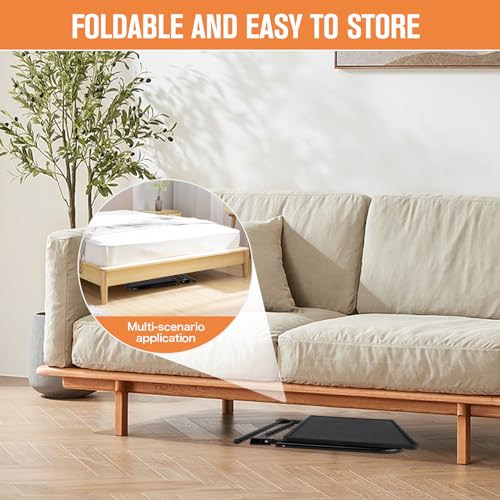 Adjustable Folding TV Tray Tables with Cup Holder, Set of 2