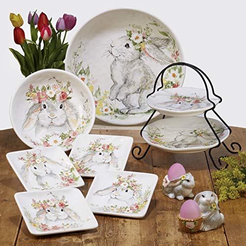Certified International Sweet Bunny 12. 5" Square Platter, Large