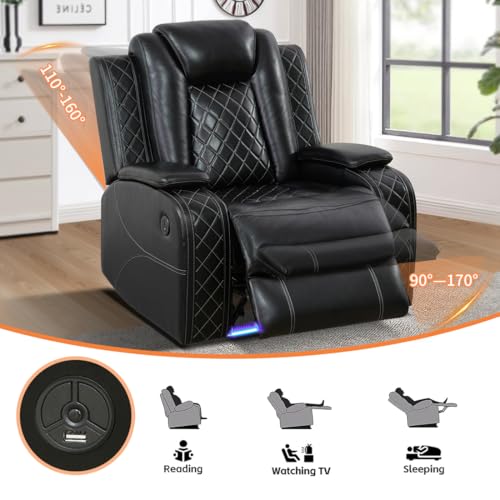 3-Piece Power Reclining Sofa Set with Storage Console and LED Lighting
