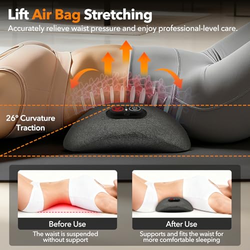 Electric Lumbar Massage Pillow with Heat - Deep Tissue Relief for Back Pain