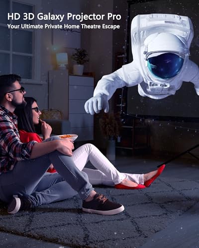TWElvetooo 3D Galaxy Projector White with Bluetooth Speaker, 90 Scenes Night Light