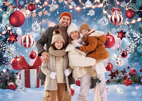 TENCOW 9x6FT Christmas Photo Backdrop Winter Wonderland Vinyl Backdrop 108x72 in