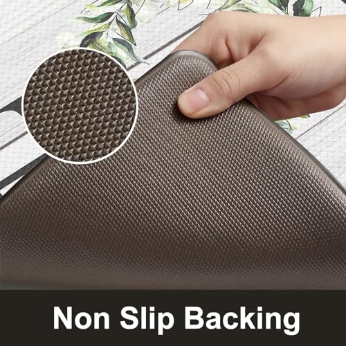 2-Piece Anti-Fatigue Kitchen Mat Set, Waterproof Cushioned Standing Desk Rugs