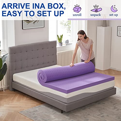 SINWEEK 2 Inch Gel Memory Foam Mattress Topper Twin Size Ventilated Soft