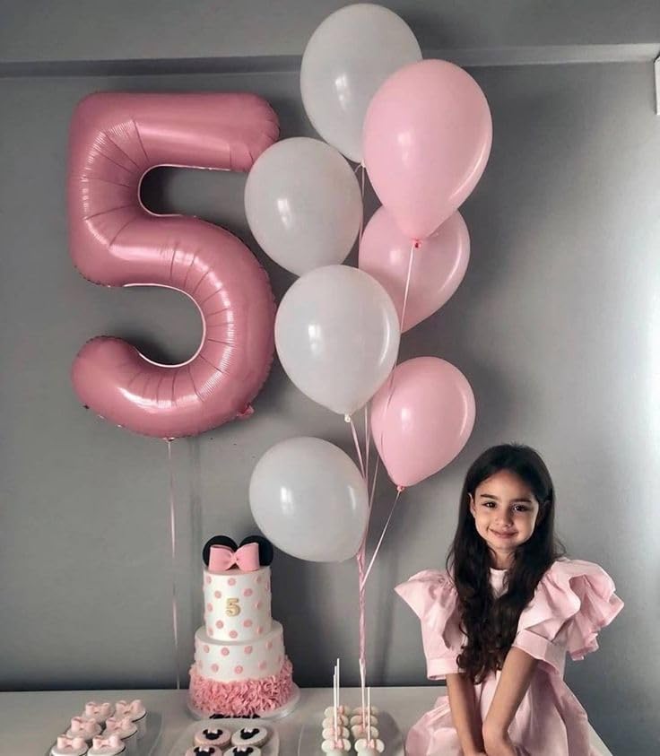 Pearlescent Pink Number 0 Balloon - 40 Inch Birthday Decoration for Milestone Celebrations