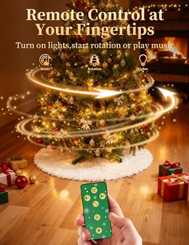 HOPOCO 9ft Musical Rotating Christmas Tree Stand with Remote