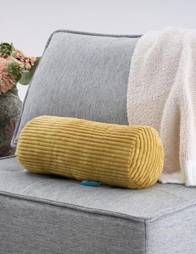 Corduroy Lumbar Pillow - 6x14 Inch Neck Roll for Support