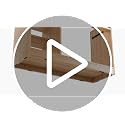 Fluted Kitchen Pantry Cabinet with Charging Station and LED Lighting
