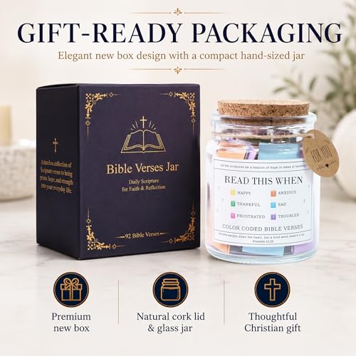 Read This When Bible Verses Jar - 92 Color-Coded Scripture Cards