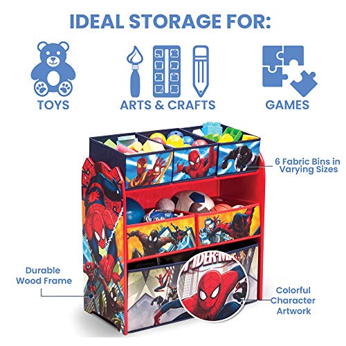 Superhero Themed 6-Bin Toy Organizer for Kids