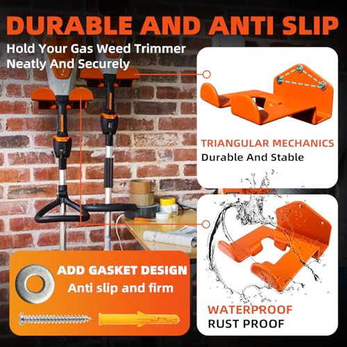 Heavy Duty Trimmer Wall Hanger and Weed Wacker Storage Rack