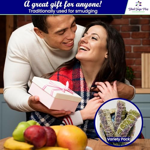 Sage Smudge Sticks Set - White Sage, Rosemary & Lavender, 3 Pack