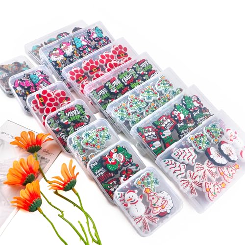 12PCS Christmas Tree Silicone Beads for Keychain & Craft Making - Lovymi