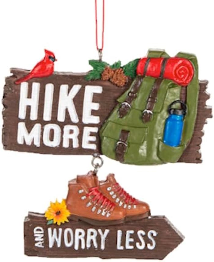 Hiking Christmas Ornament