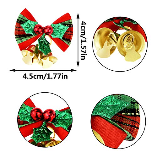 20 Pcs Christmas Mini Bow Decorations for Wreaths & Crafts