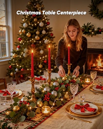 Meigic Red Spiral Flameless Taper Candles 9.6 Inch with Remote & Timer, Child & Pet Safe, 6 Pcs - Tapered Red Variant