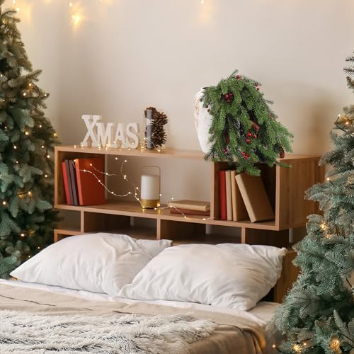 Suncalla 2 Pack 34-Inch Norfolk Artificial Christmas Pine Branches with Berries & Pinecones