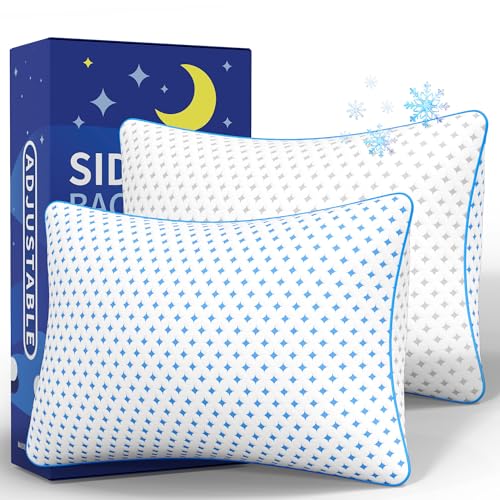 Queen Size Memory Foam Pillows Set of 2 - Adjustable Cooling Comfort