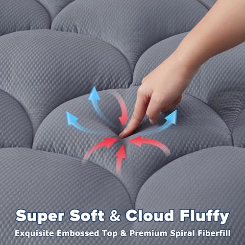 Queen Mattress Pad for Back Pain Relief - Cooling Quilted Topper
