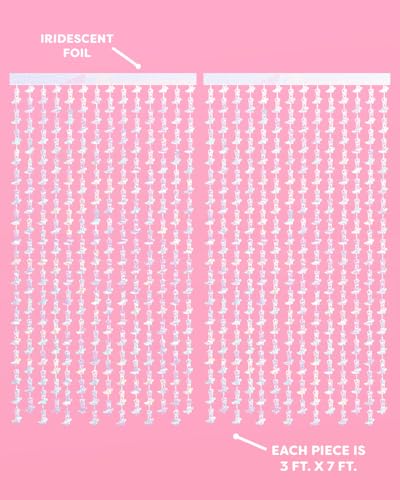 Iridescent Foil Cowgirl Boot Party Backdrop Curtains - 2 Pack