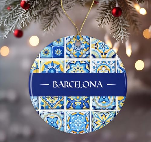 Seville Spain Ornament - Double-Sided Ceramic Christmas Decoration, Travel Souvenir Gift