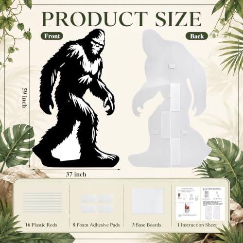 5ft Bigfoot Silhouette Standee - Lifesize Corrugated Plastic Sasquatch Prop