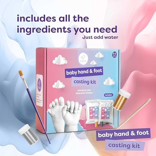 3D Baby Handprint & Footprint Casting Kit - Newborn Keepsake Gift