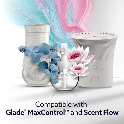 Plug-In Scented Oil Air Freshener Set with 2 Refills, Eucalyptus & Waterlily