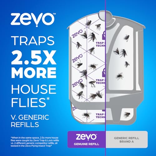 Zevo Flying Insect Trap Refills for Fruit Flies and Gnats, 4 Count