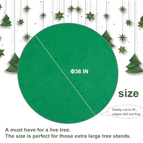 36-Inch Waterproof Christmas Tree Stand Mat - Round Felt Floor Protector